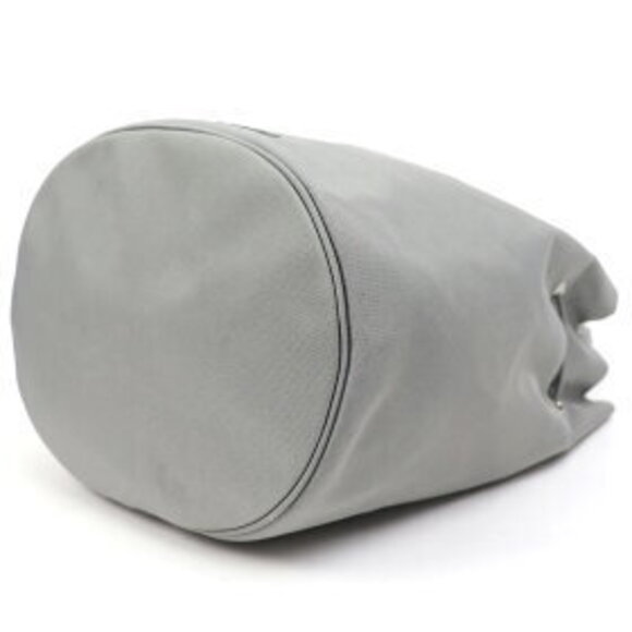 Balenciaga Wheel Drawstring Bucket Bag Gray Nylon Top Handle Crossbody - Picture 8 of 14